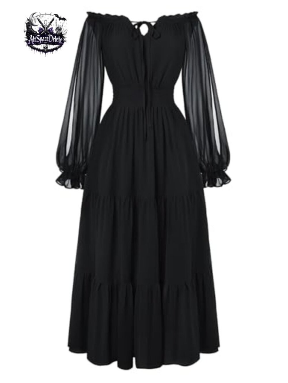 Scarlet Darkness Renaissance Off Shoulder Split Sleeve Maxi Dress